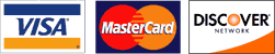 credit cards accepted: Mastercard / Visa / Discover